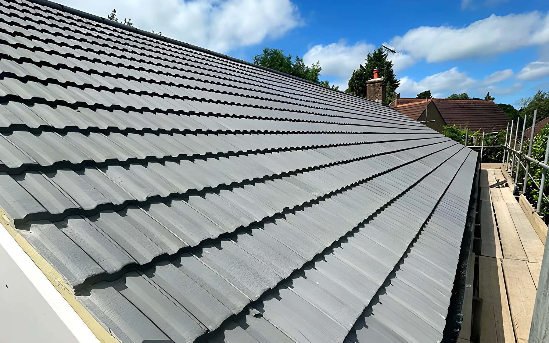 New grey concrete tiles