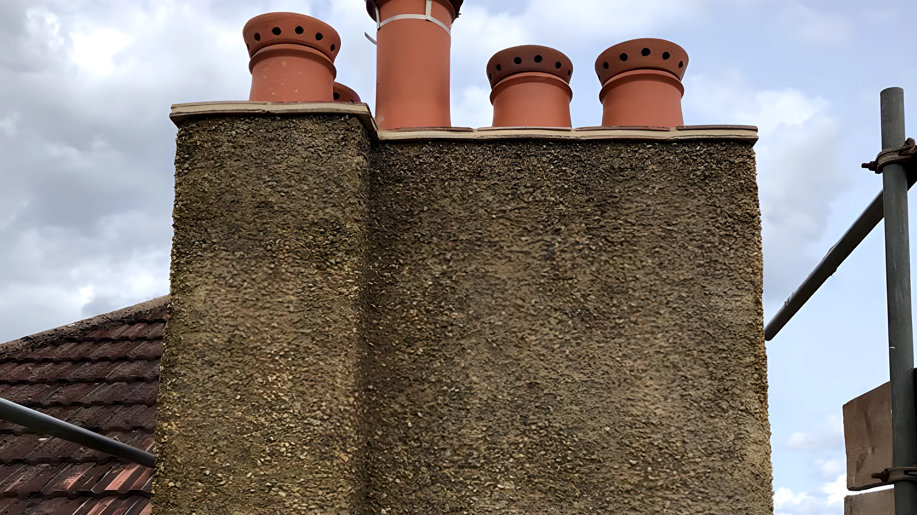 Rebuilt chimney stack with a new lead tray and clay pot fitted