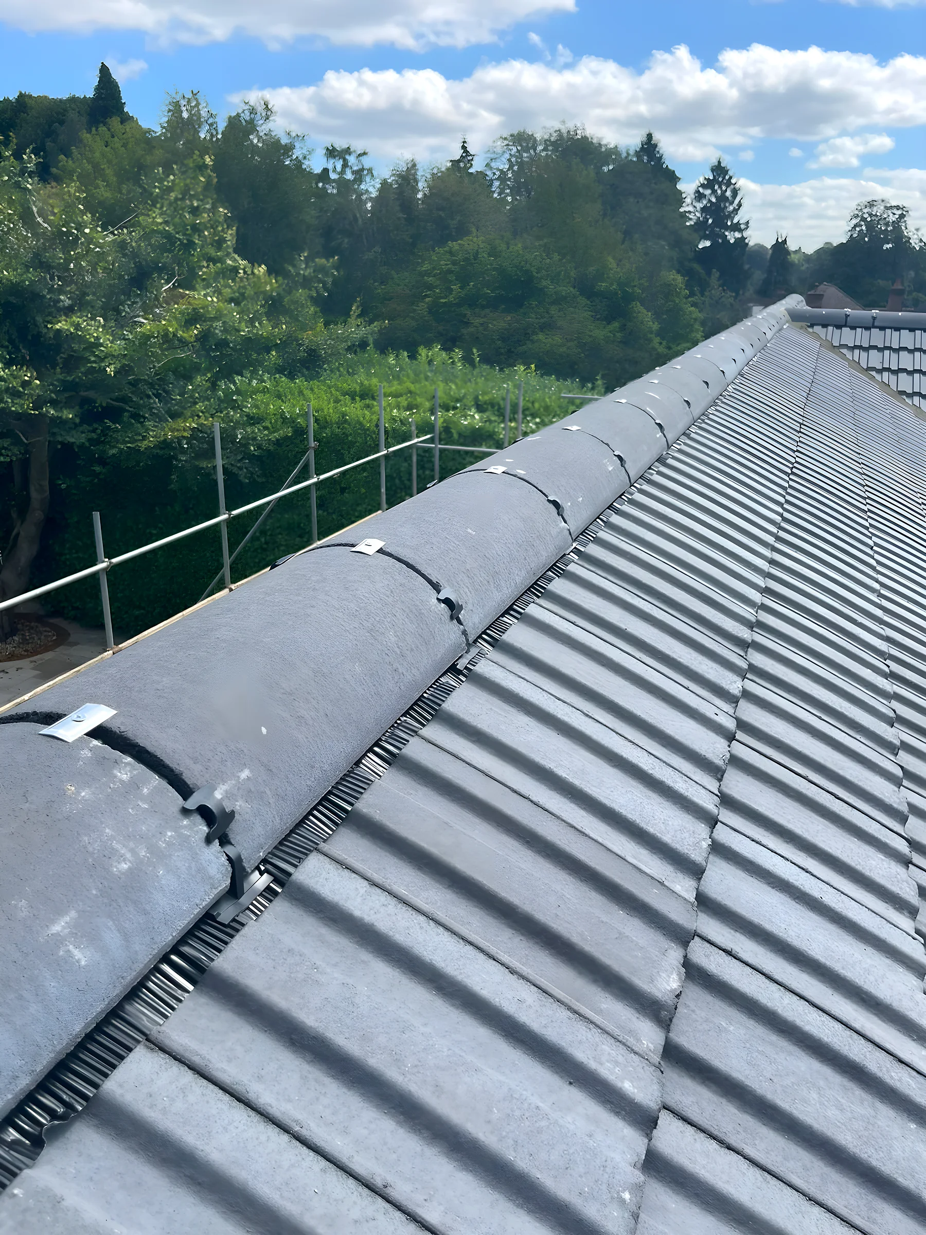 Natural slate roof with a new lead valley, the detail where most leaks start