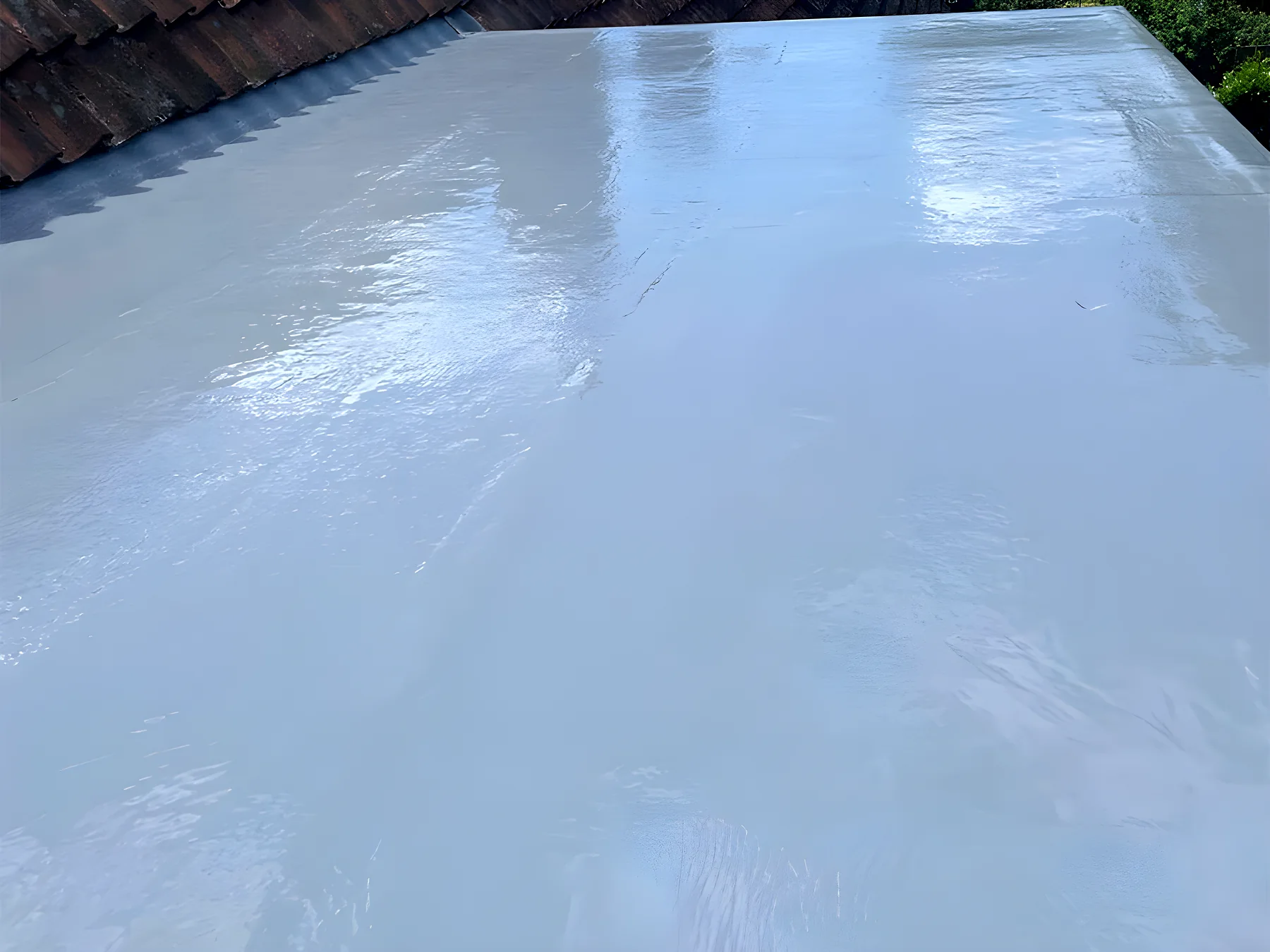 A GRP flat roof in grey