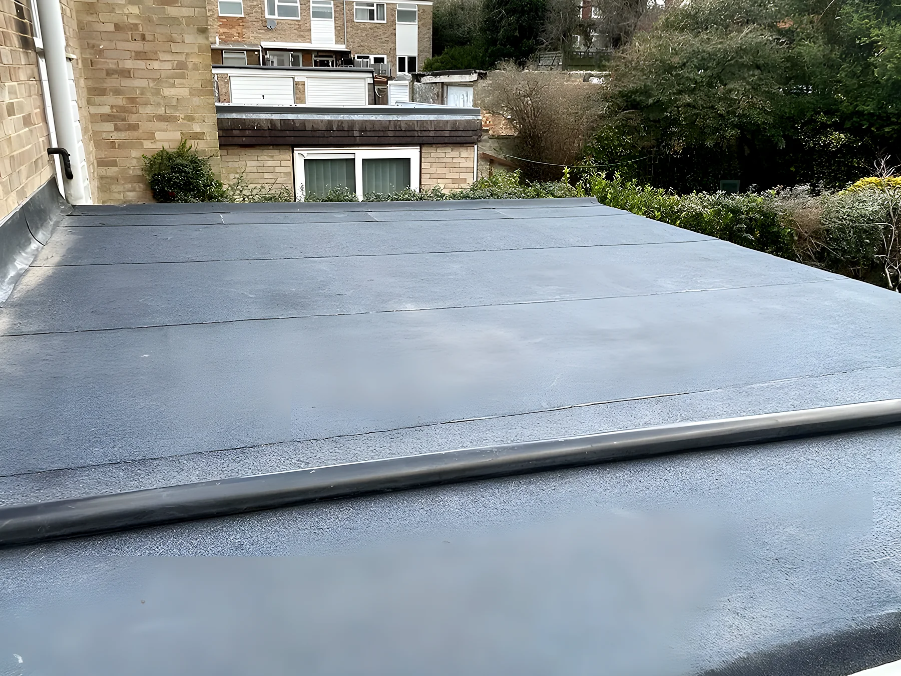 A new felt flat roof, laid to fall
