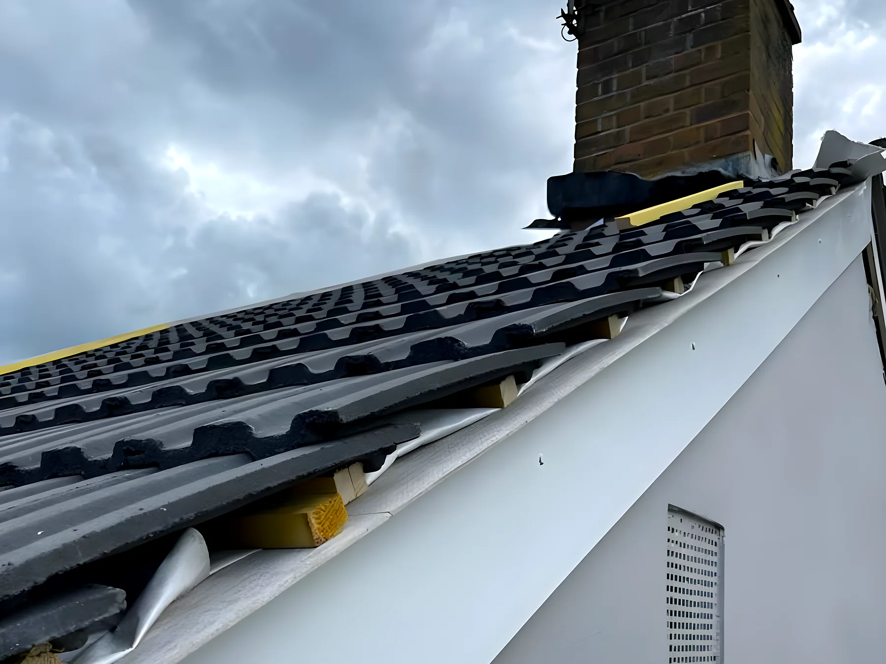 New white uPVC fascia boards along the roofline